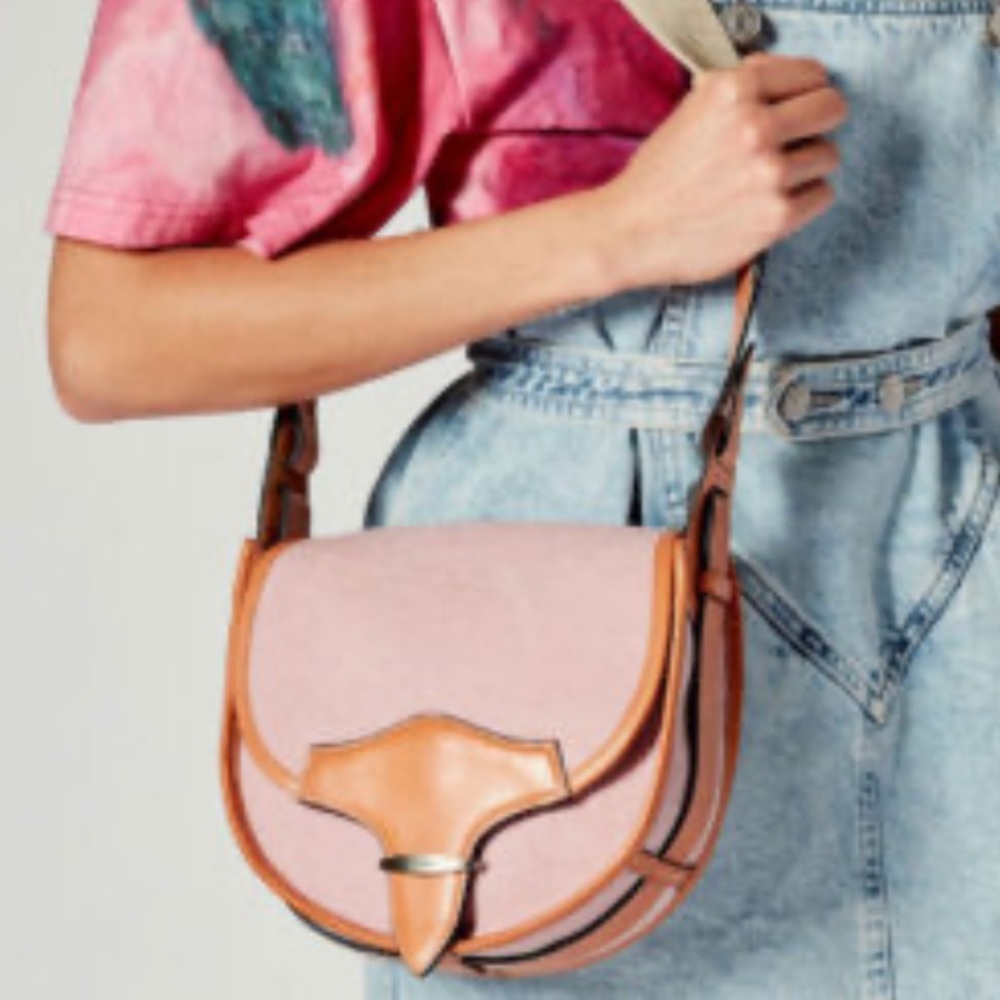 Isabel Marant Pink and Tan Women's Crossbody Bag